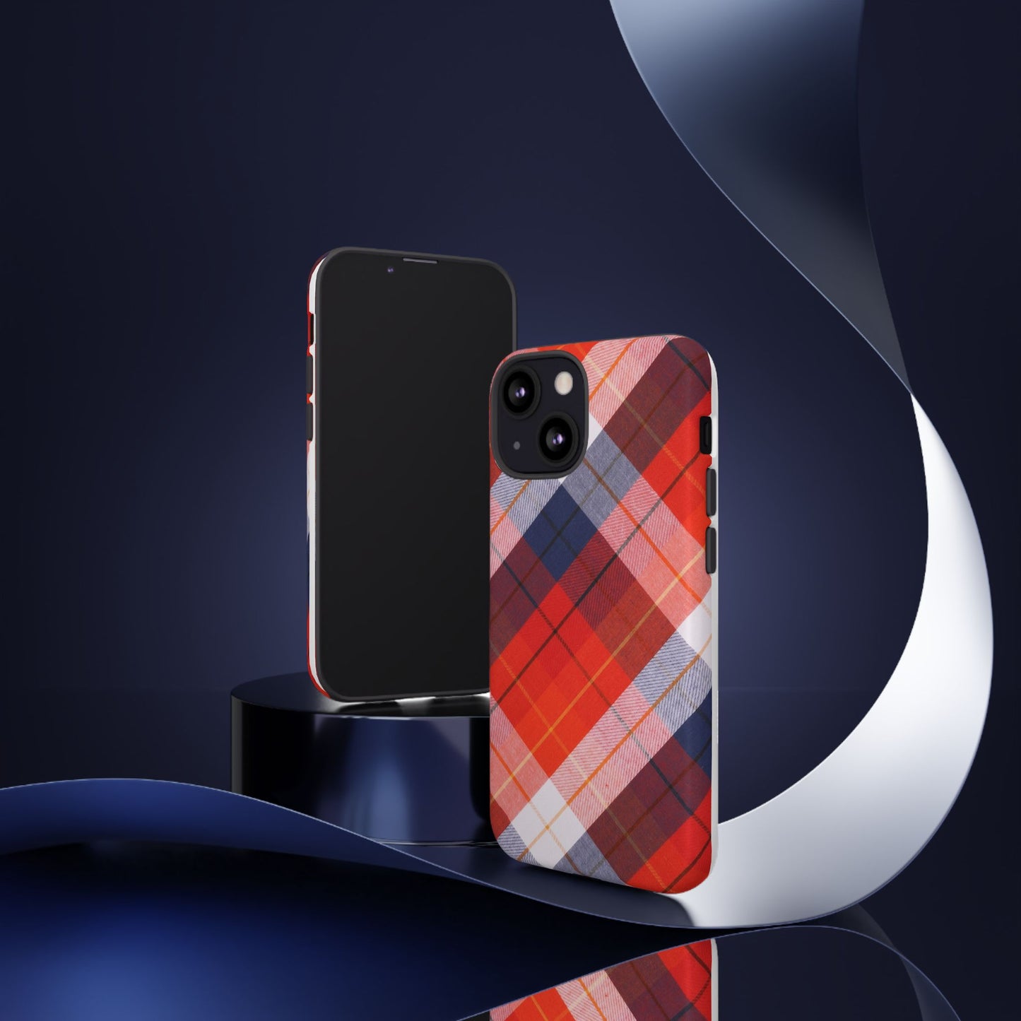 Tough Cases, Beautiful Red, White & Blue Plaid Design