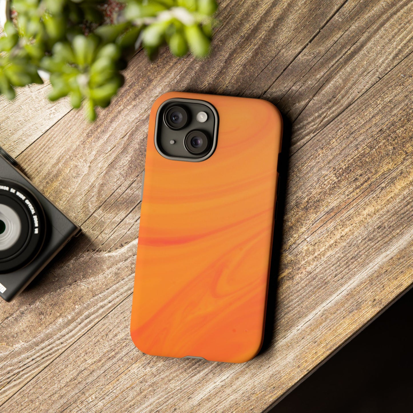 Tough Cases, Beautiful Orange Marble Design