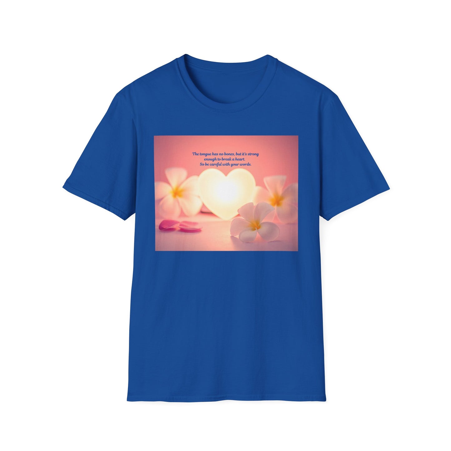 Inspirational Heart & Plumeria T-Shirt – 'The stronger the love...' Motivational Floral Tee