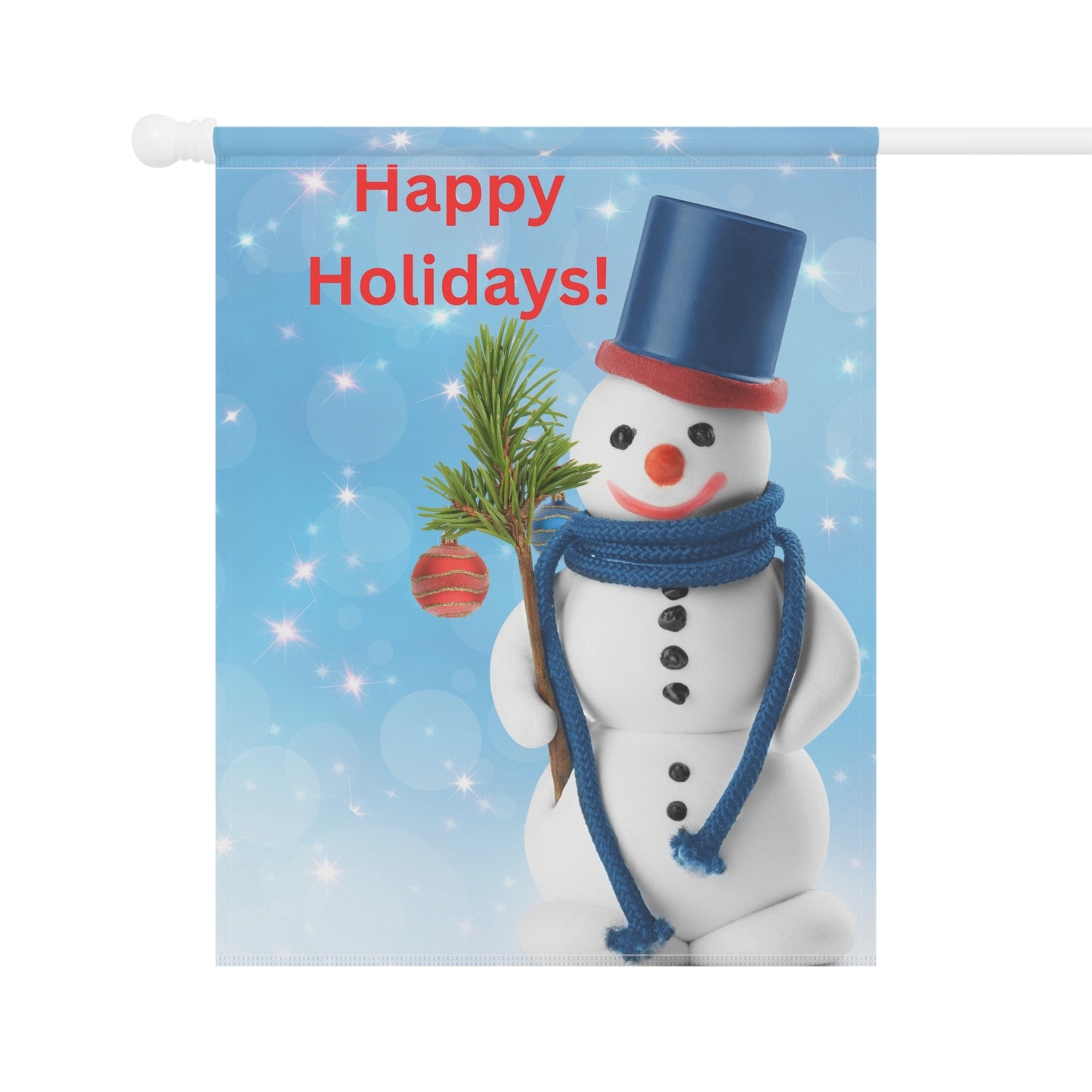 Happy Holidays Snowman Garden Flag - Holiday House Banner