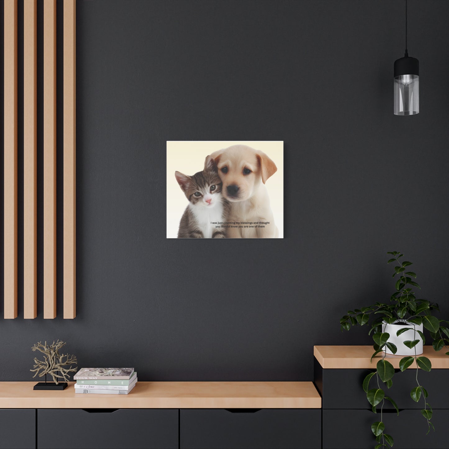 Pet Blessings Canvas Wall Art, Cute Dog and Cat Print, Home Decor for Pet Lovers, Inspirational Gift, Animal Lover Wall Art