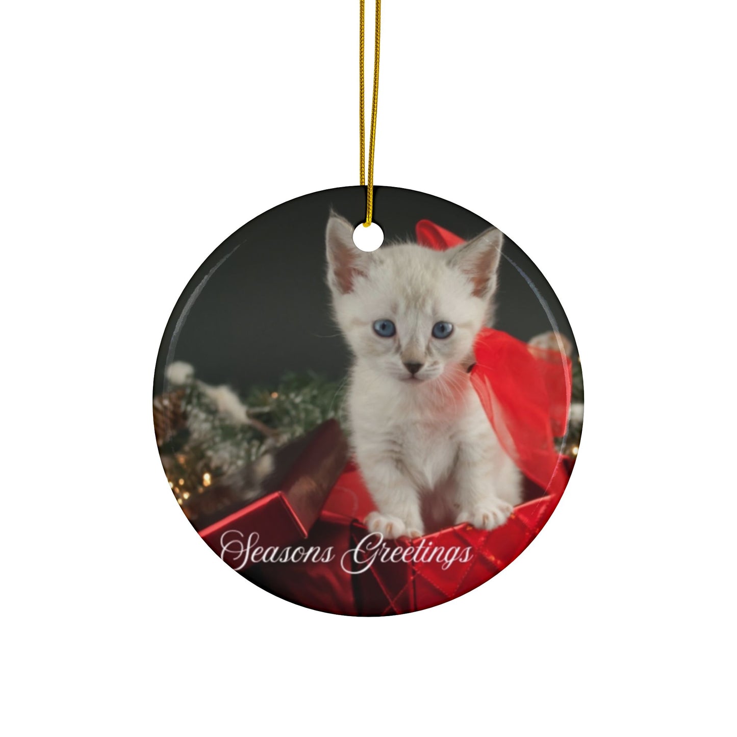 Cat Christmas Ornaments, Festive Double-Sided, Holiday Decor, Pet Lover Gift, Seasonal Cheer, Home Ornament