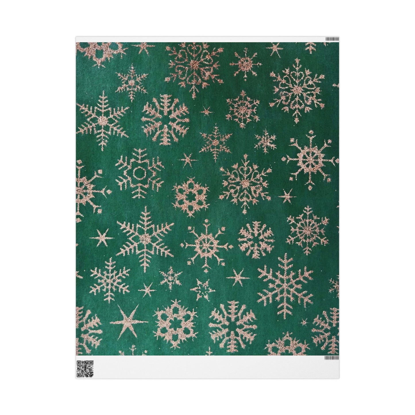 Green Snowflake Wrapping Paper Roll — Festive Holiday Gift Wrap