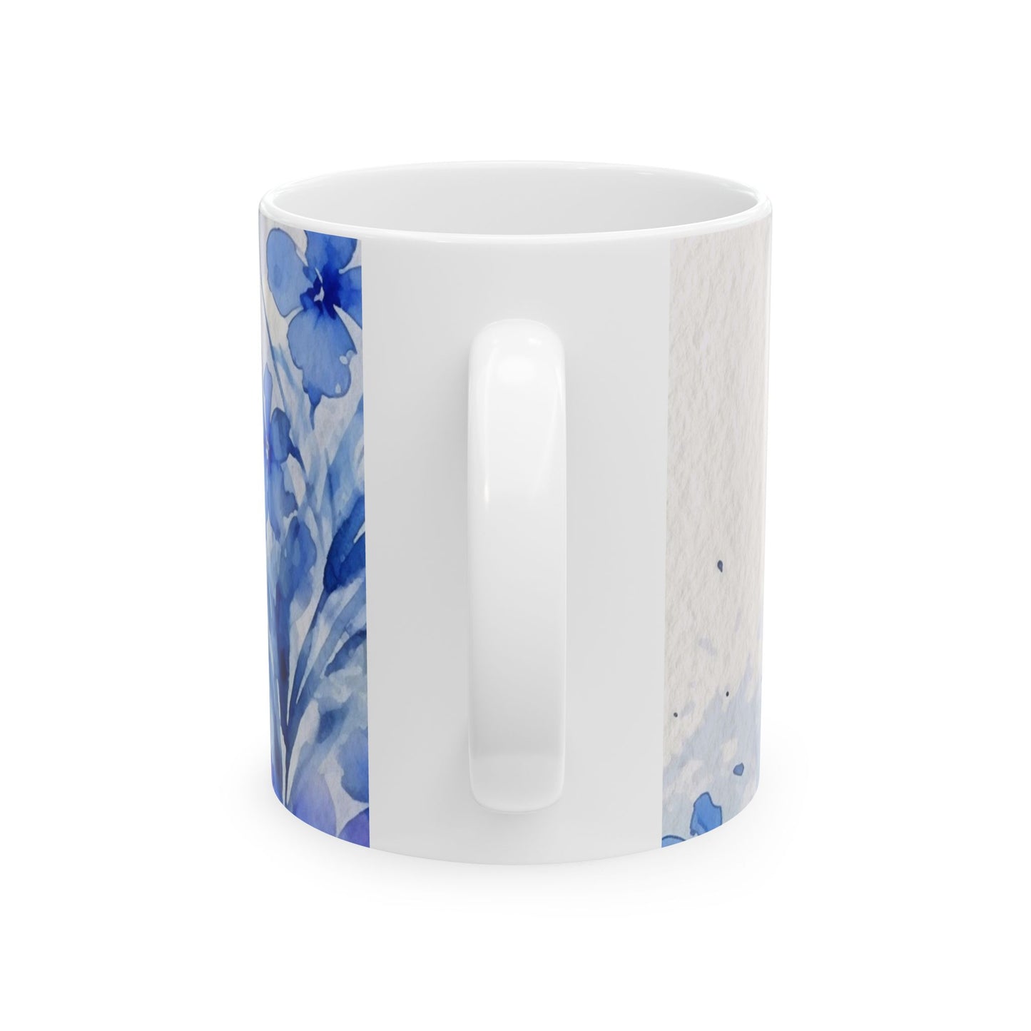 Inspirational Blue Floral Ceramic Mug — "You are the artist of your own life"