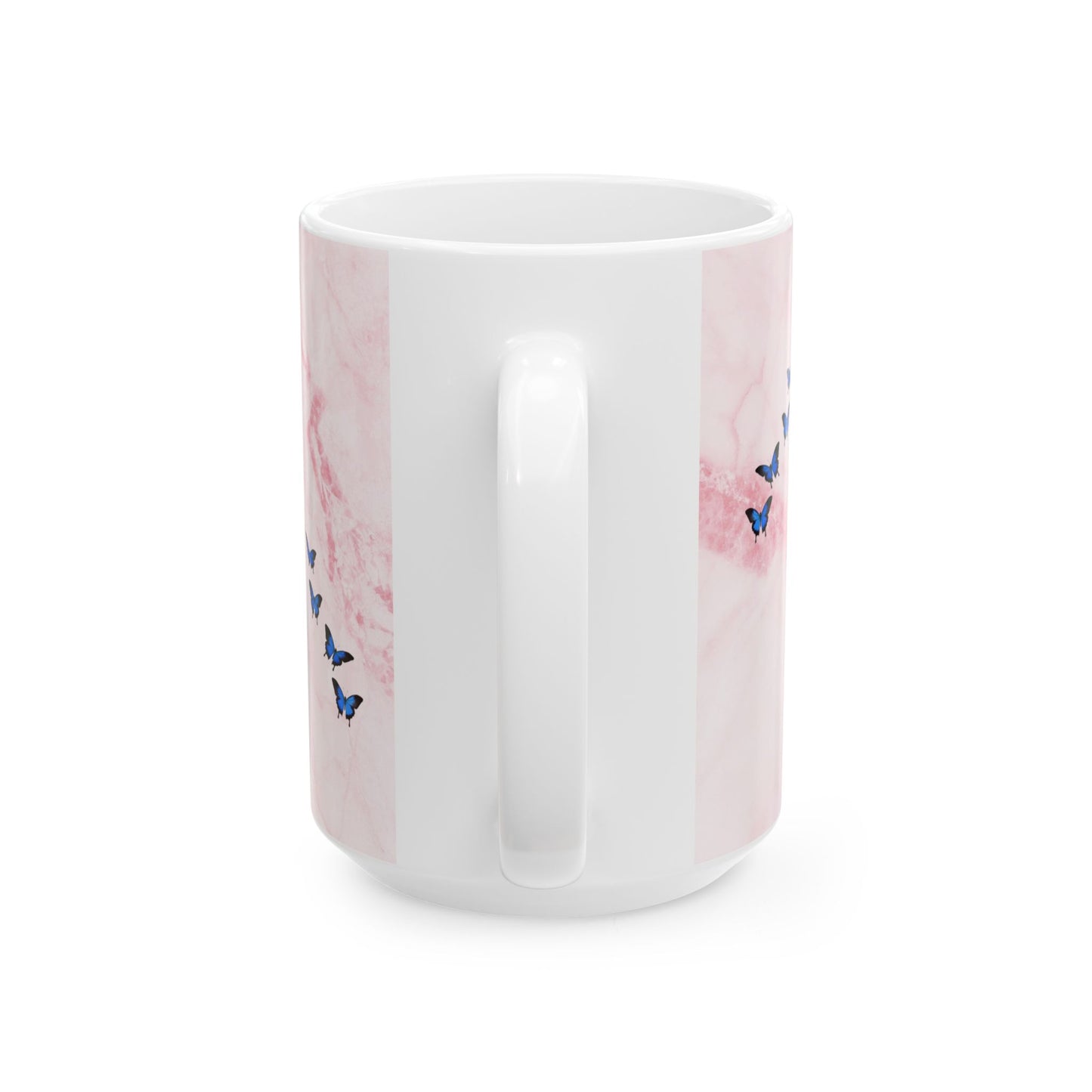 Healing Quote Mug — Pink Marble Butterfly Inspirational Ceramic Coffee Cup (11oz/15oz)