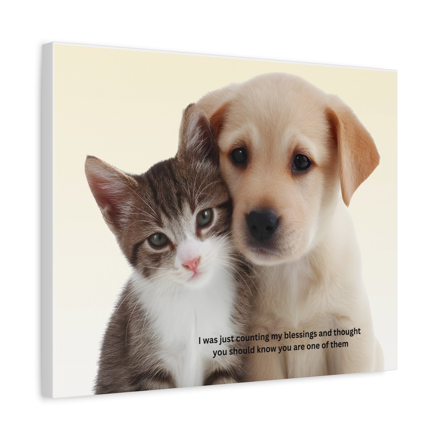 Pet Blessings Canvas Wall Art, Cute Dog and Cat Print, Home Decor for Pet Lovers, Inspirational Gift, Animal Lover Wall Art