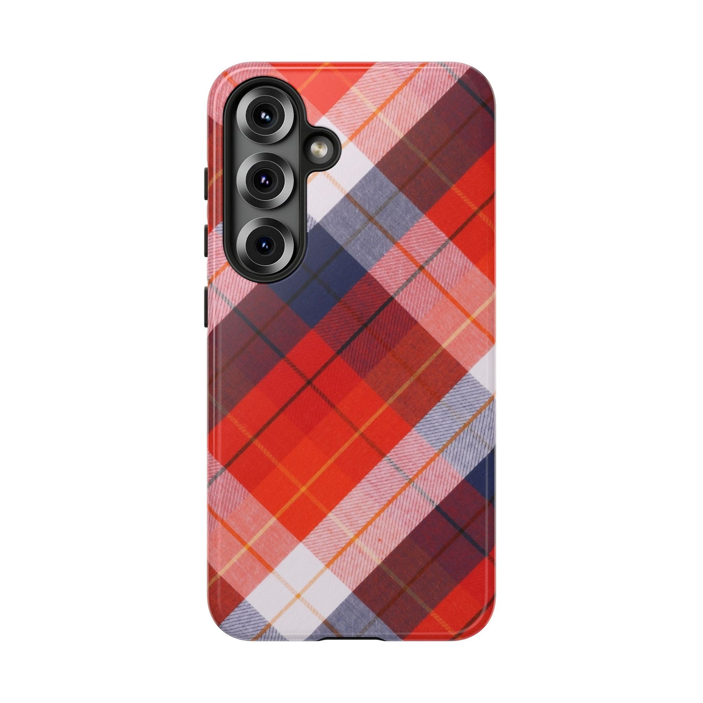 Tough Cases, Beautiful Red, White & Blue Plaid Design