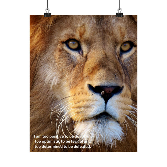 Inspirational Lion Poster, Motivational Wall Art, Home Decor, Gift for Animal Lovers, Positive Affirmation Decor