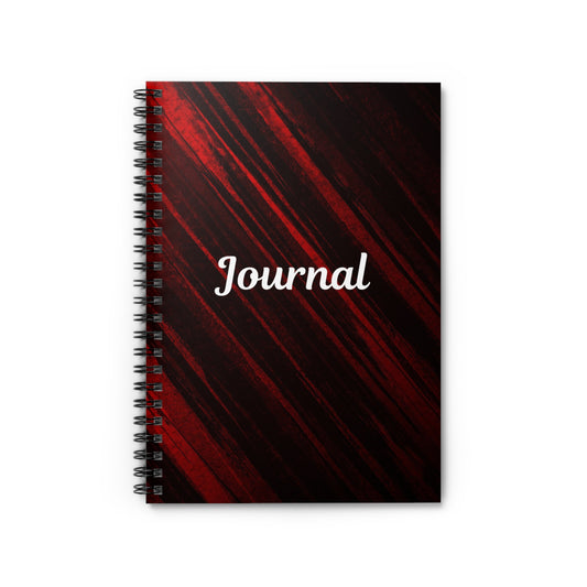 Elegant Ruled Spiral Notebook, Journal, Minimalist Notebook, Teacher Supplies, Gift for Students, Travel Journal, Black and Red Design