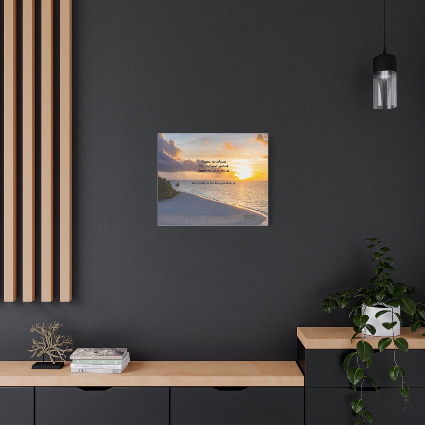 Inspirational Wall Art Canvas Print, Motivational Home Decor, Beach Sunset Art, Gift for Her, Positive Affirmation Decor
