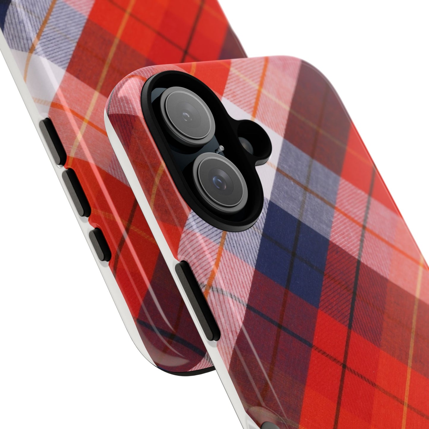 Tough Cases, Beautiful Red, White & Blue Plaid Design