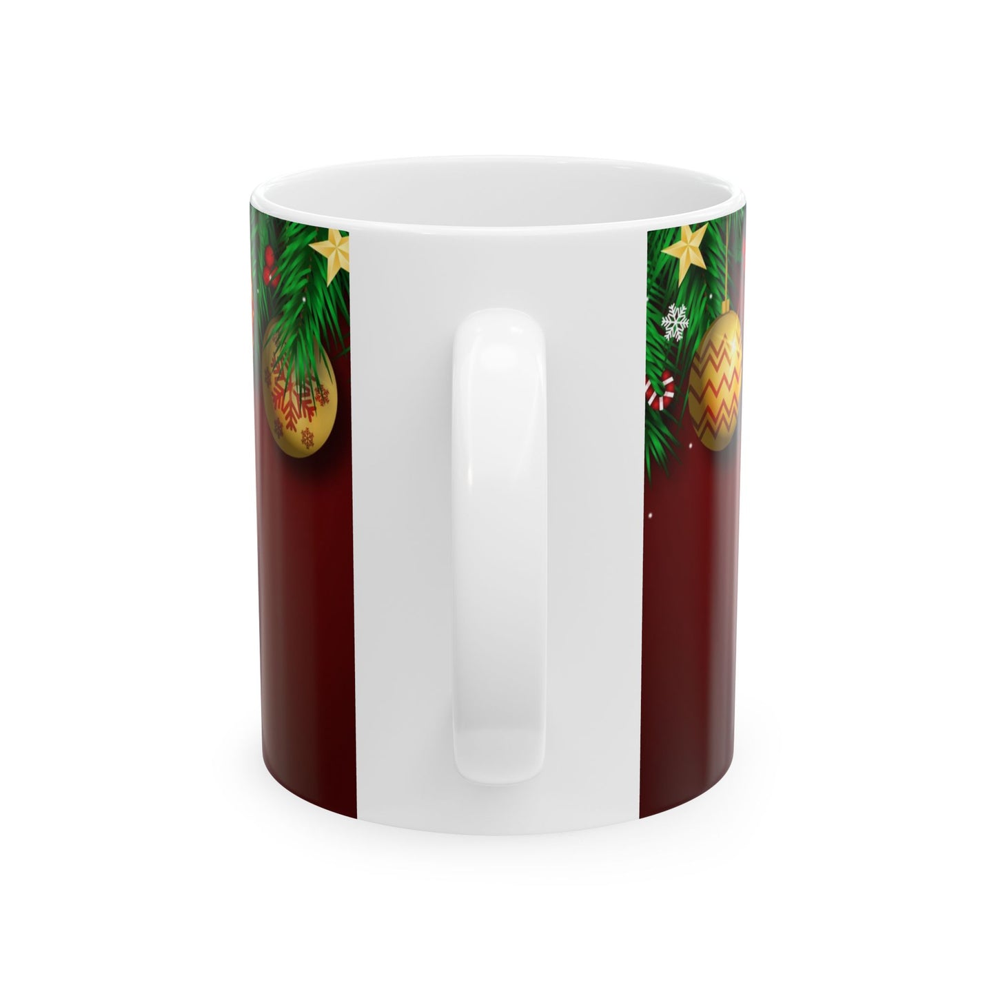 Happy Holiday Ceramic Mug — Festive Christmas Ornaments (11oz & 15oz)