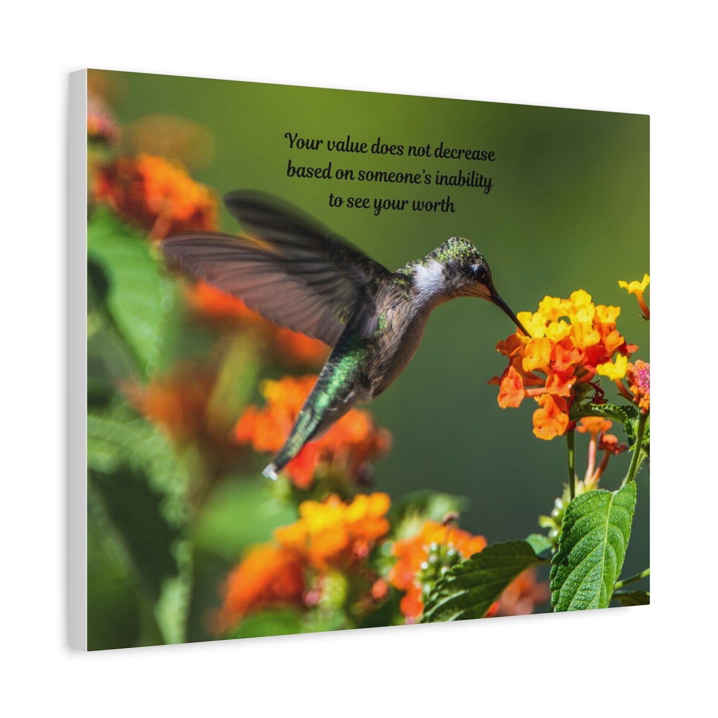 Inspirational Canvas Art, Hummingbird Decor, Motivational Wall Art, Home Office Decoration, Gift for Her