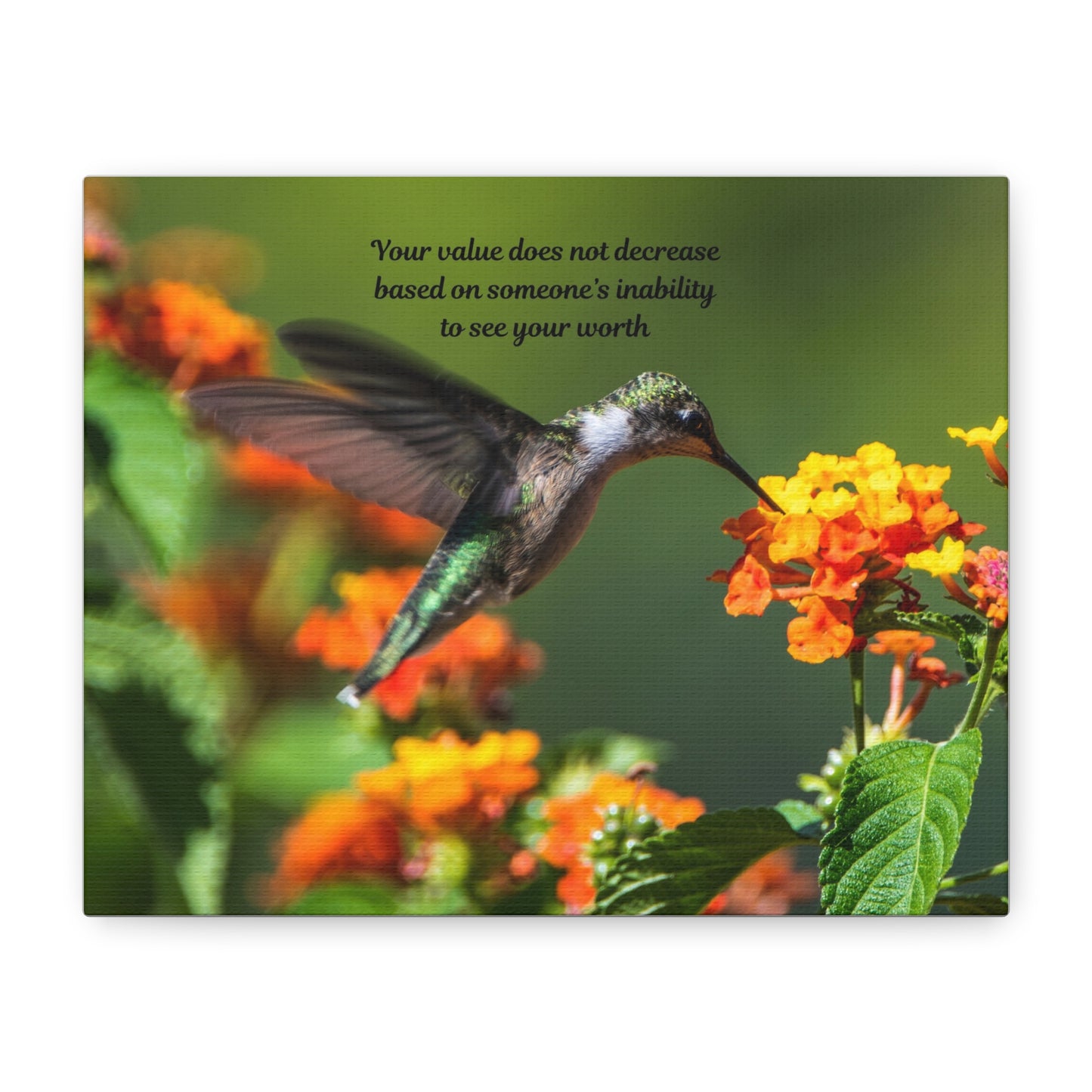 Inspirational Canvas Art, Hummingbird Decor, Motivational Wall Art, Home Office Decoration, Gift for Her