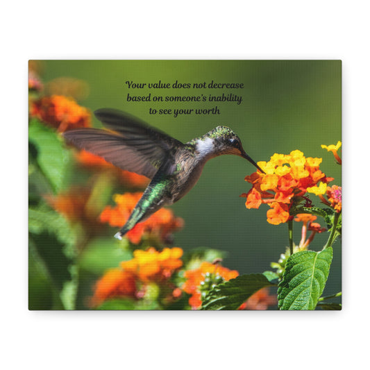 Inspirational Canvas Art, Hummingbird Decor, Motivational Wall Art, Home Office Decoration, Gift for Her