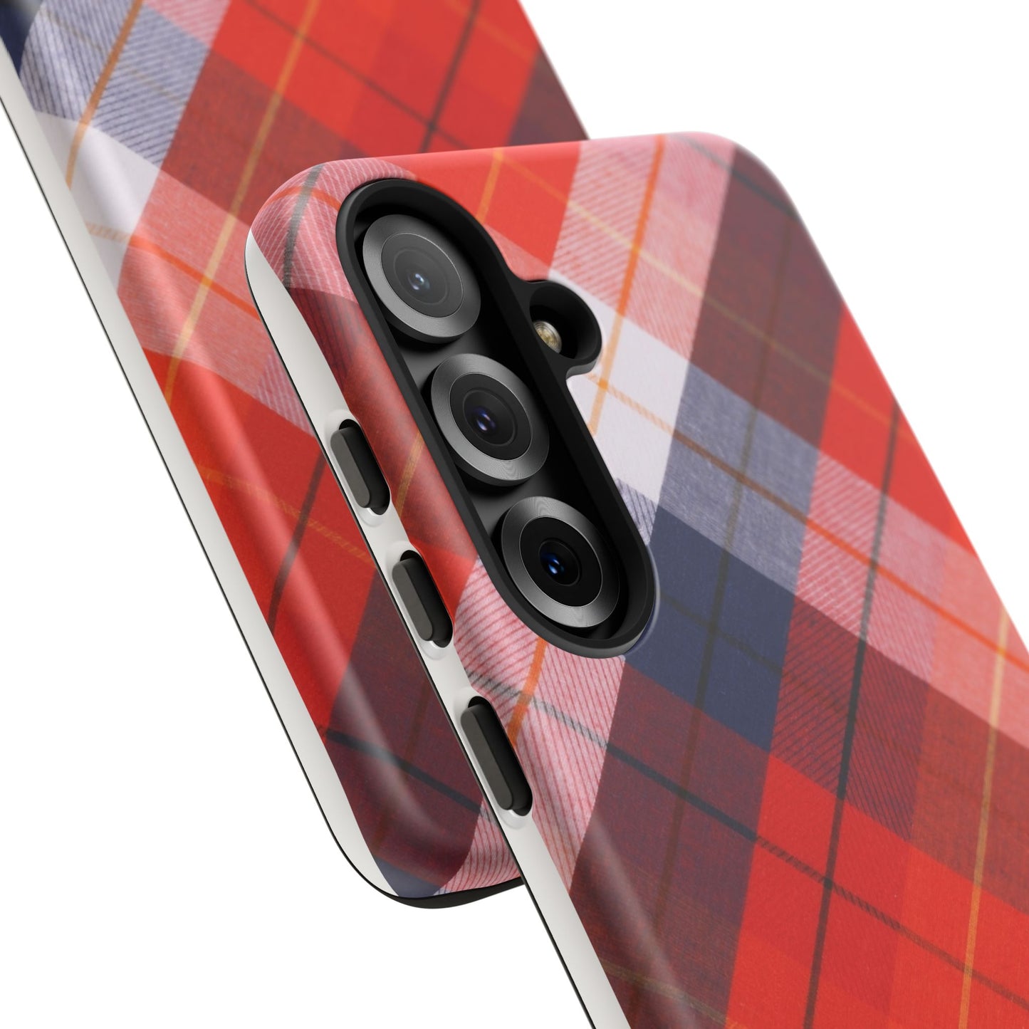 Tough Cases, Beautiful Red, White & Blue Plaid Design