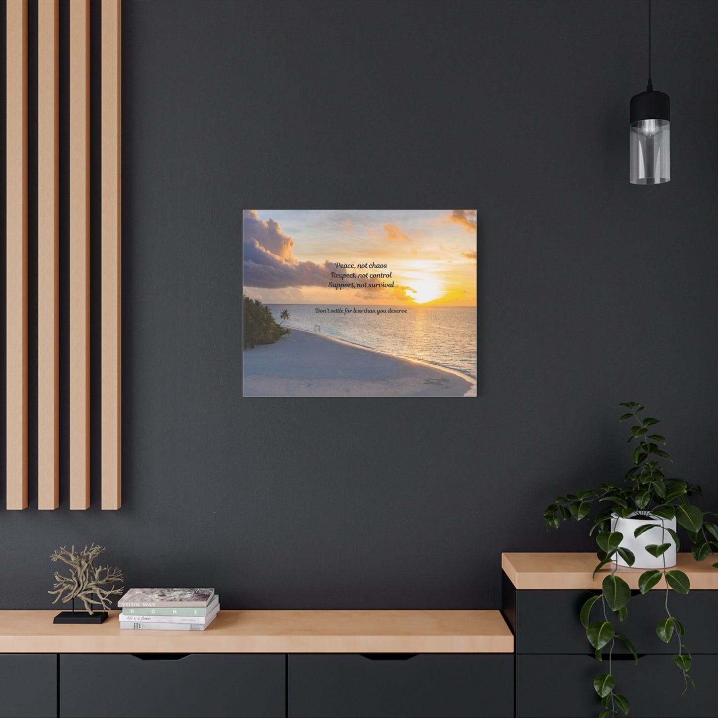 Inspirational Wall Art Canvas Print, Motivational Home Decor, Beach Sunset Art, Gift for Her, Positive Affirmation Decor
