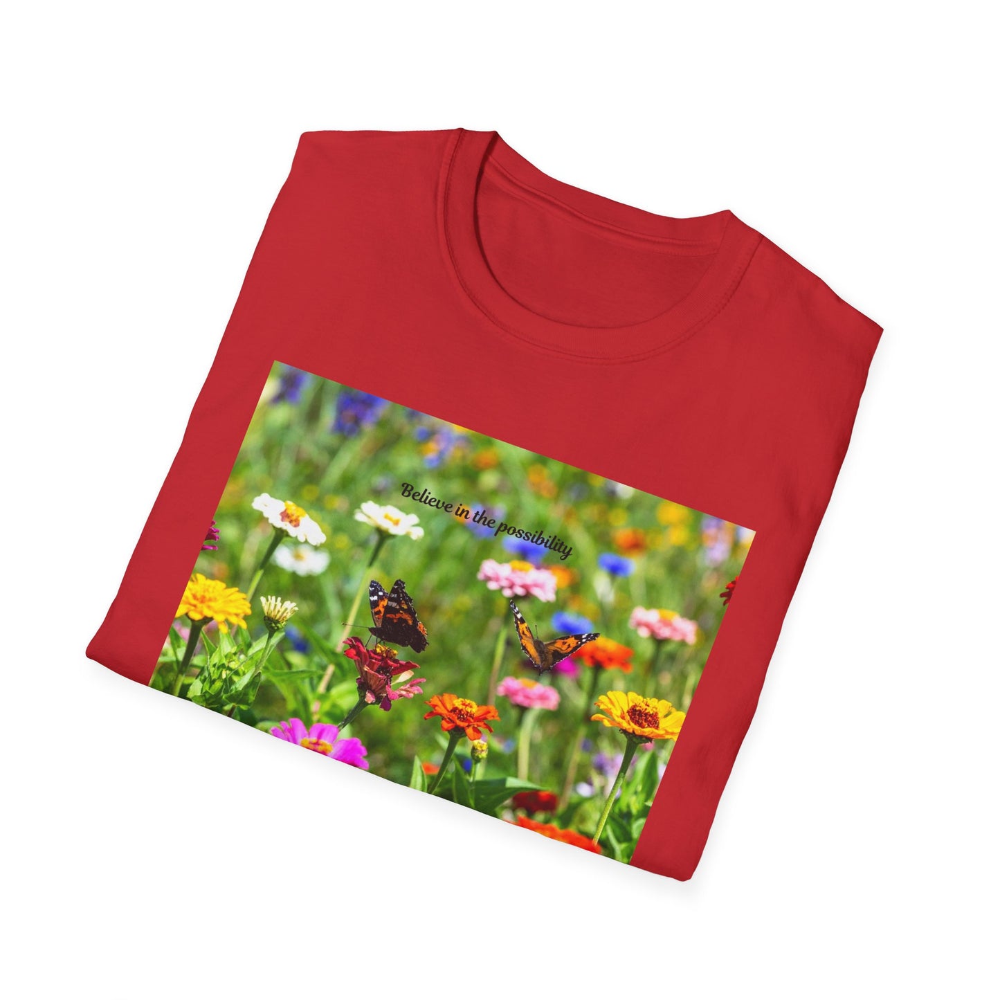 Vibrant Floral Butterfly T-Shirt - Nature Lover Gift, Spring Fashion, Eco-Friendly Apparel, Outdoor Wear, Garden Party Outfit