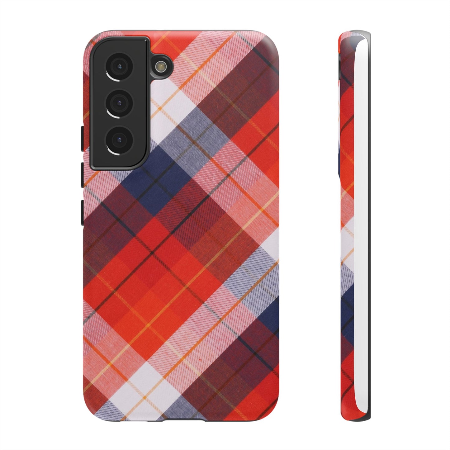 Tough Cases, Beautiful Red, White & Blue Plaid Design