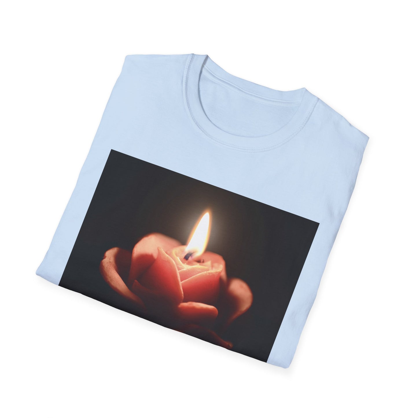 T-Shirt — Candle in Hands Graphic Tee with Inspirational Quote