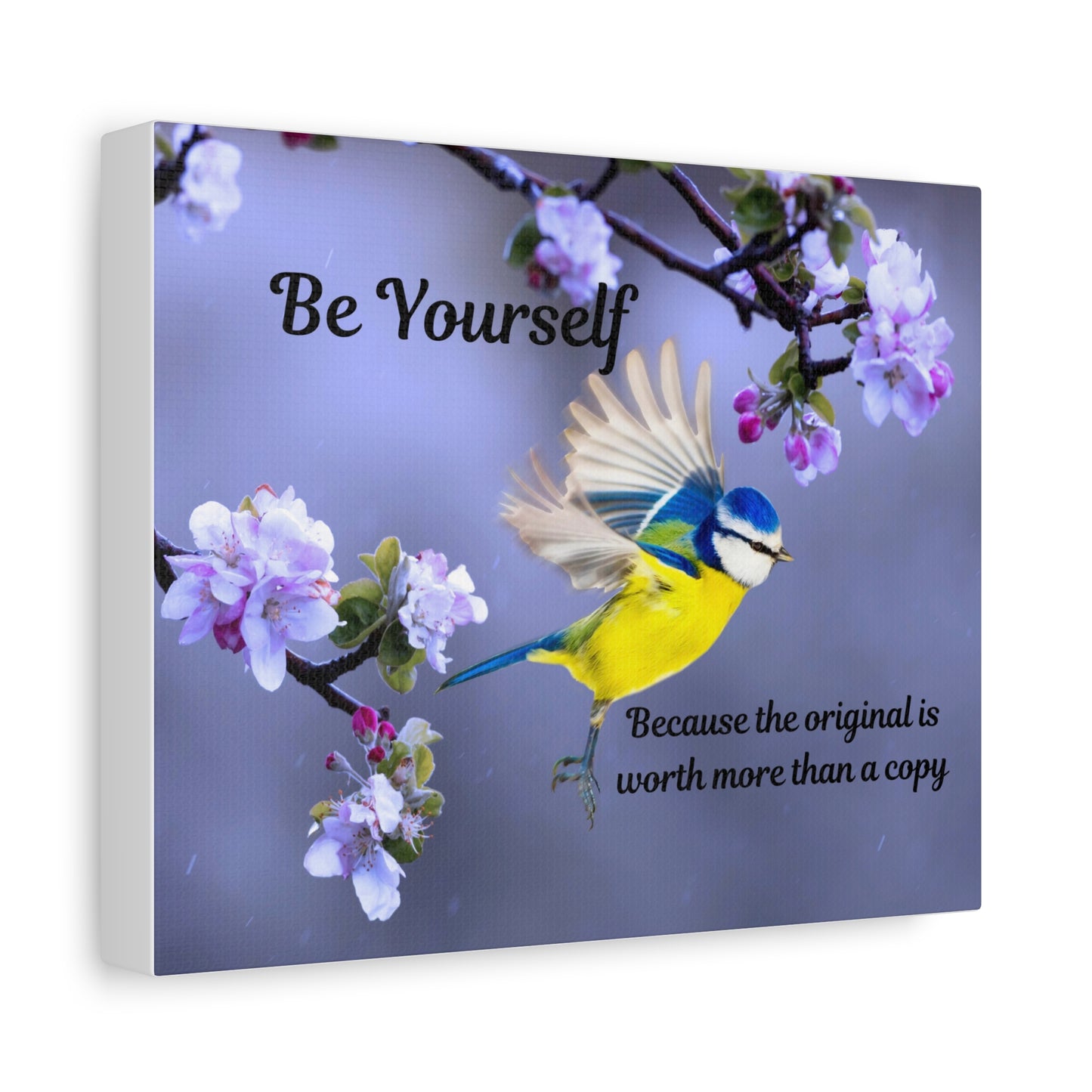 Inspirational Bird Canvas Wall Art, Be Yourself Quote, Home Decor, Nature Lover Gift, Motivational Artwork, Unique Gift for Her
