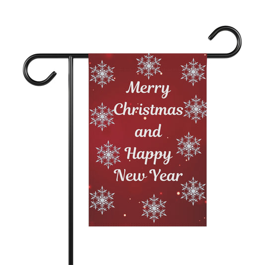 Merry Christmas and Happy New Year Garden Flag