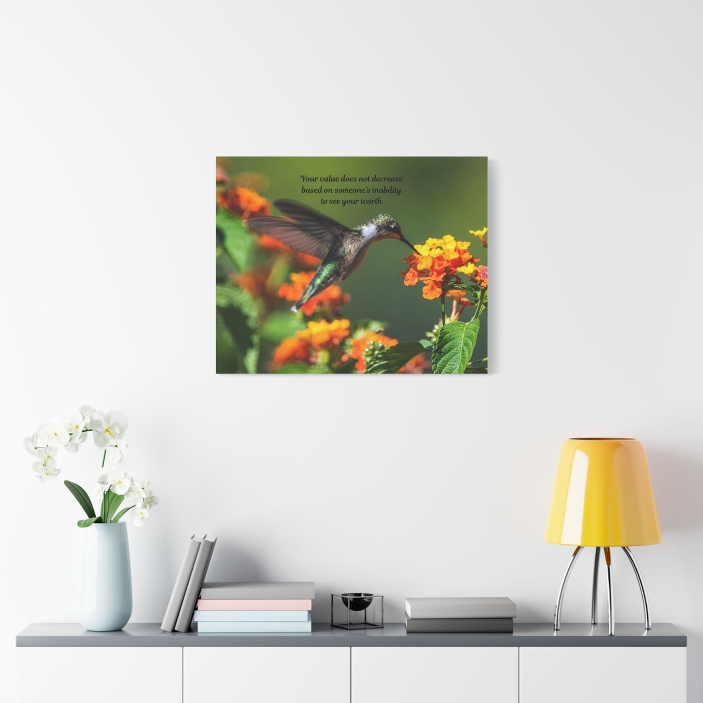 Inspirational Canvas Art, Hummingbird Decor, Motivational Wall Art, Home Office Decoration, Gift for Her