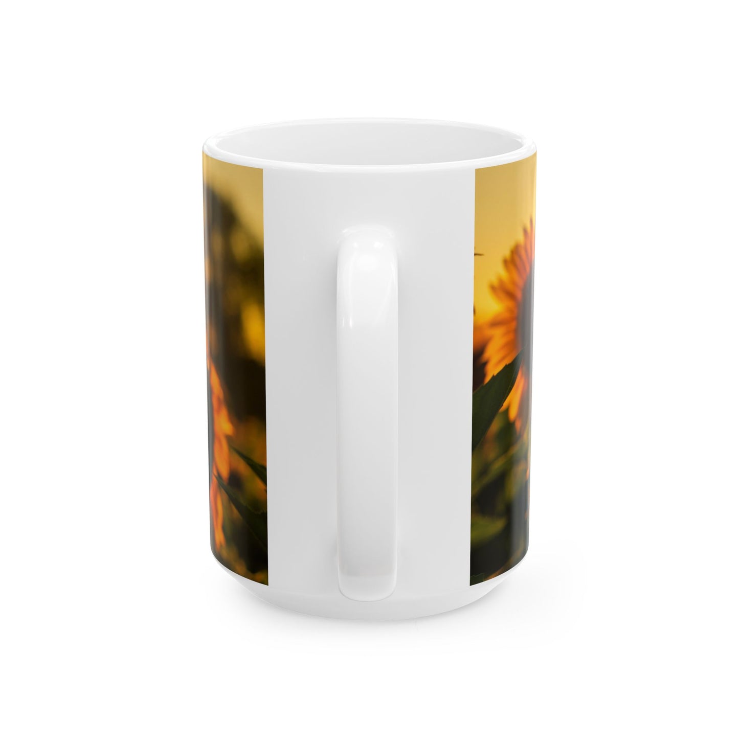 Sunflower Morning Ceramic Mug — Inspirational Quote ‘Life is too short…’ (11oz & 15oz)