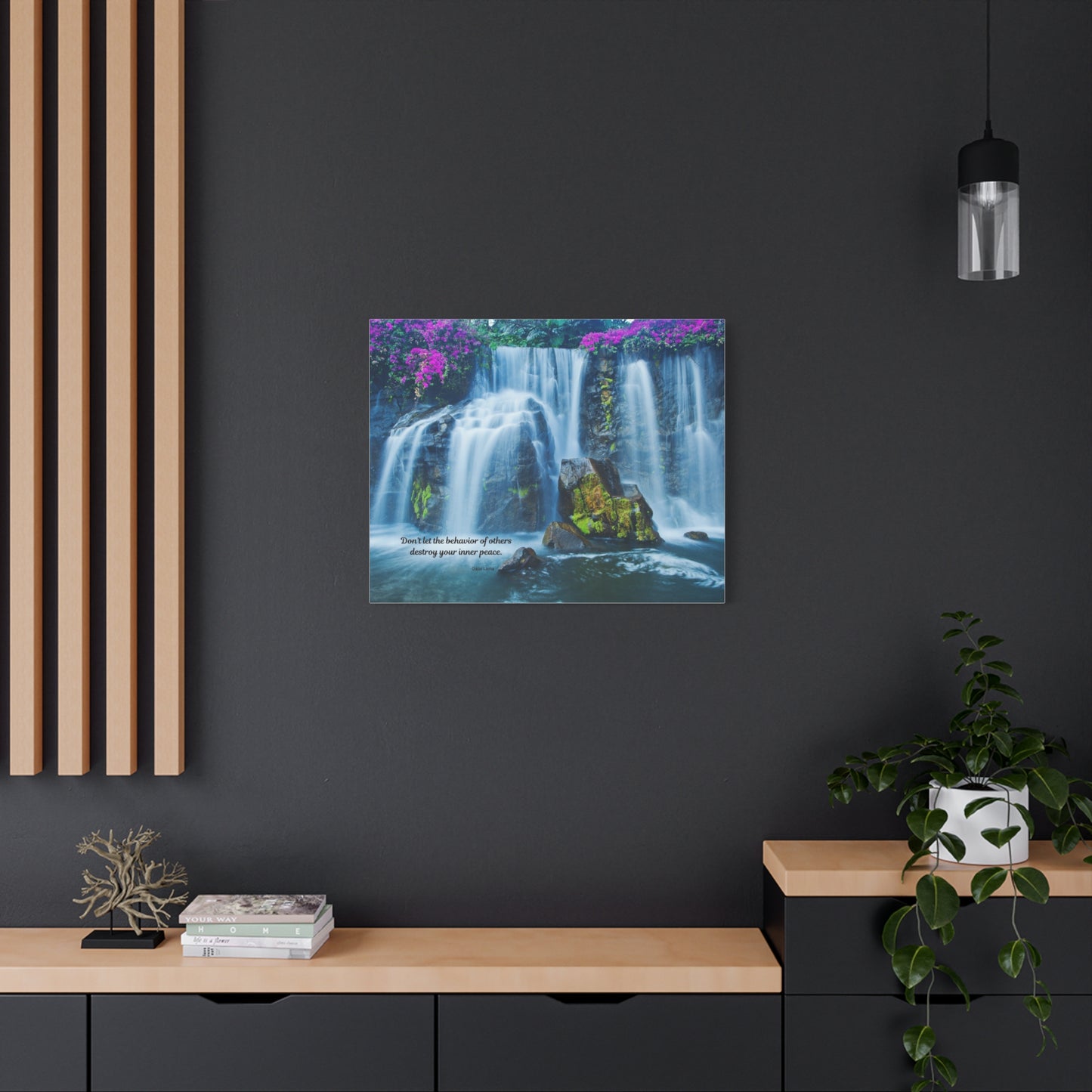 Waterfall Canvas Art Print, Inspirational Wall Decor, Meditation Wall Art, Serenity Home Decor, Gift for Mindfulness, Nature Artwork