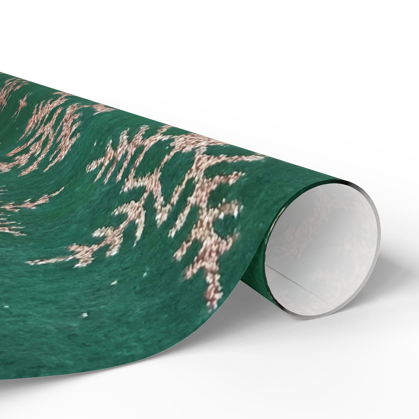 Green Snowflake Wrapping Paper Roll — Festive Holiday Gift Wrap