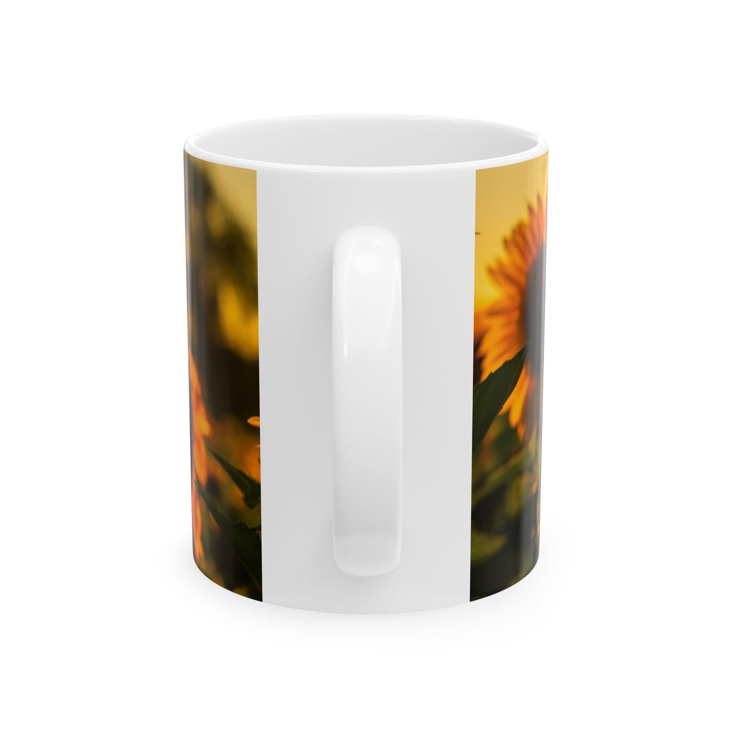 Sunflower Inspirational Ceramic Mug – "Every day is a new beginning" Motivational Coffee Cup (11oz, 15oz)