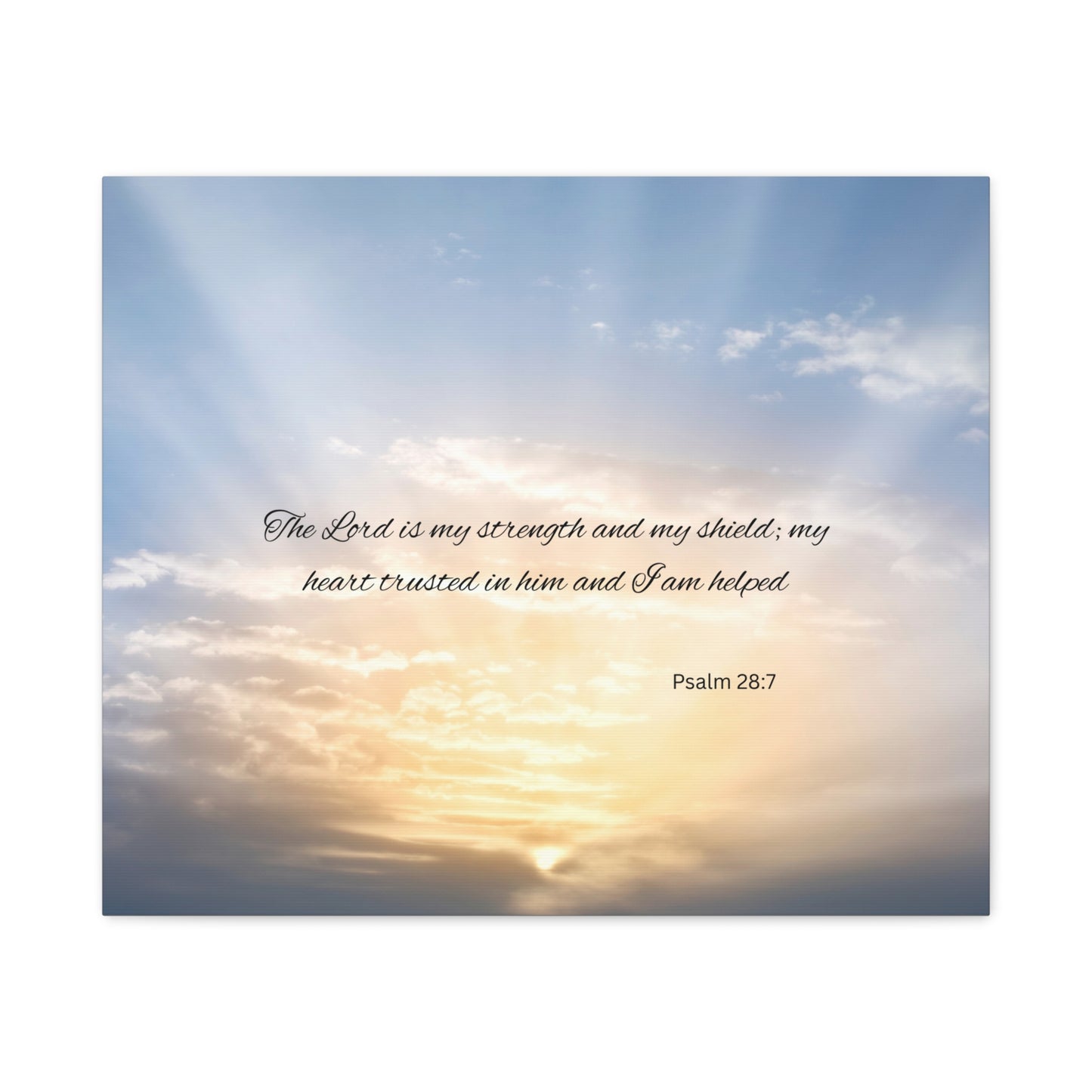 Inspirational Canvas Art, Motivational Wall Decor, Psalm 28:7 Print, Uplifting Home Decor, Gift for Faith
