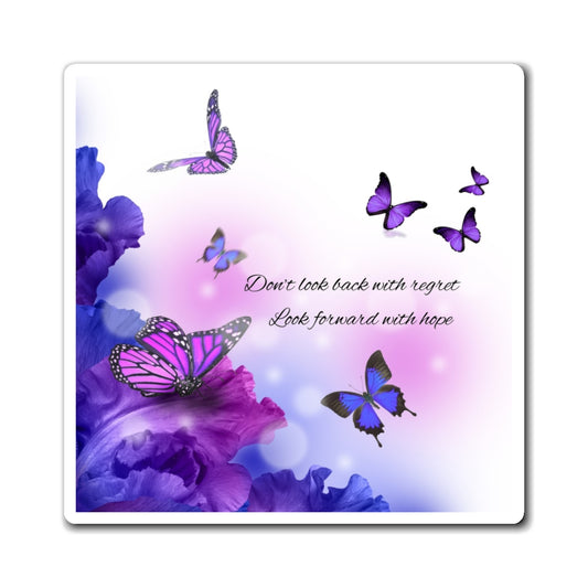 Inspirational Butterfly Magnets - Hopeful Home Décor, Gift for Her, Positive Quote Decor, Fridge Magnet, Inspirational Gift