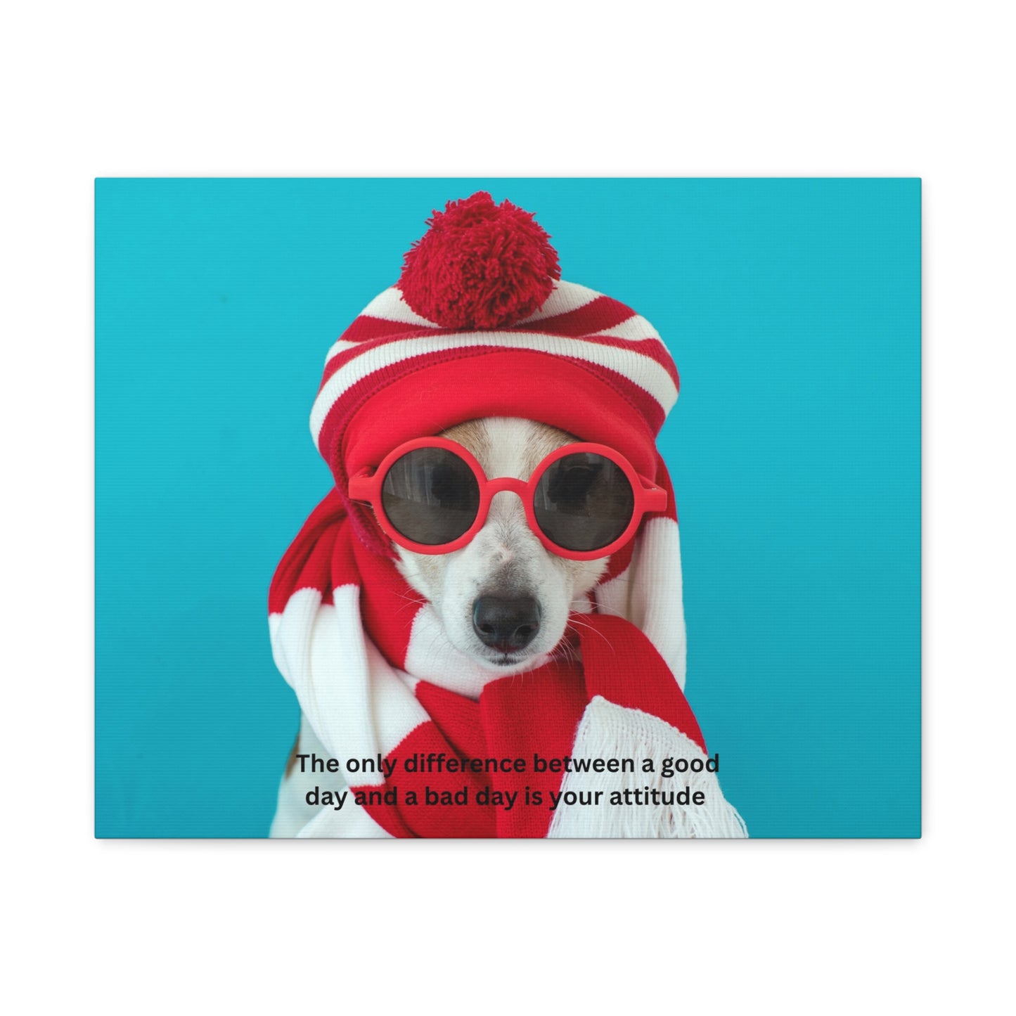 Whimsical Dog Canvas Art, Animal Lover, Inspirational Quote, Puppy Power