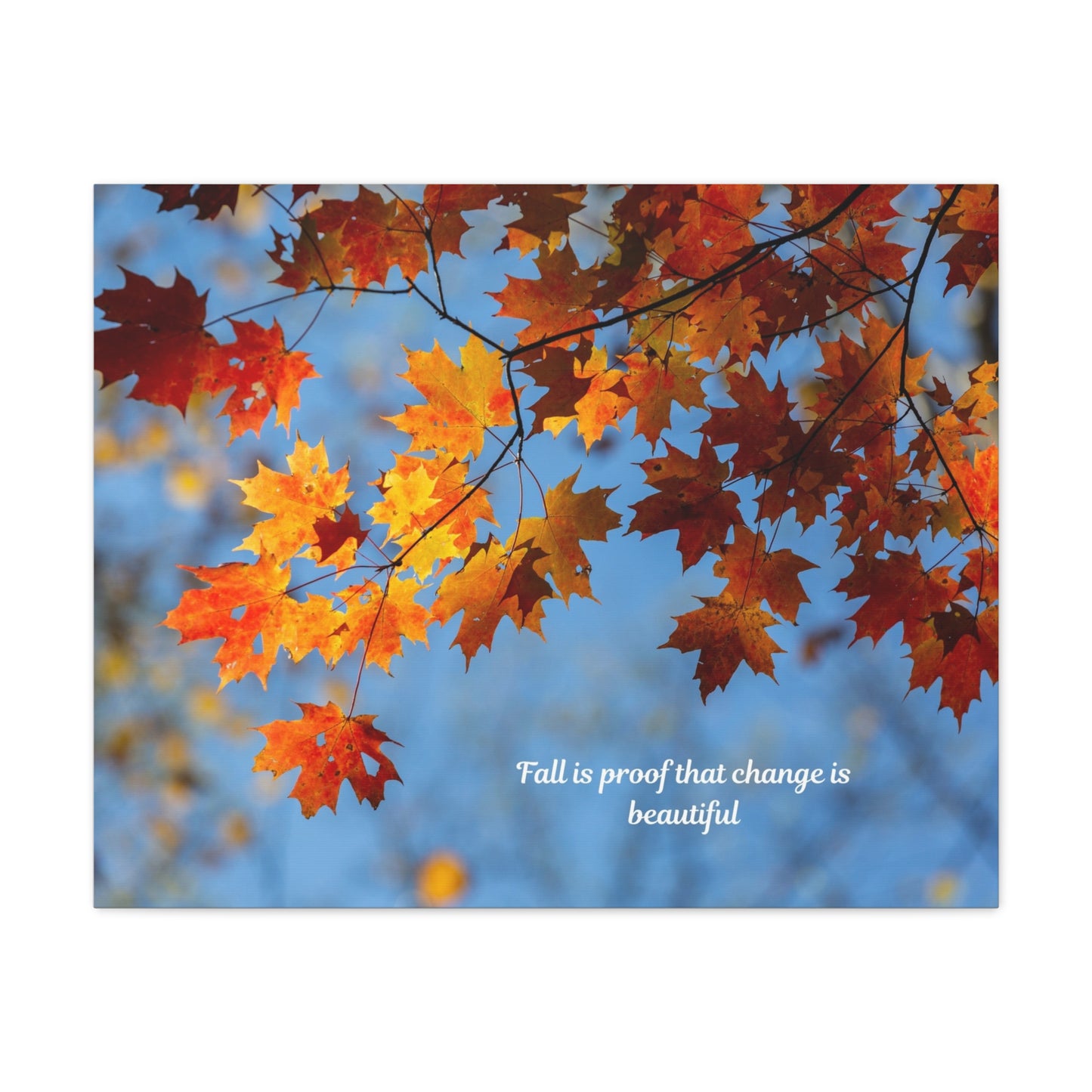 Autumn Canvas Wall Art, Seasonal Decor, Inspirational Quote, Fall Home Decor, Nature Photography