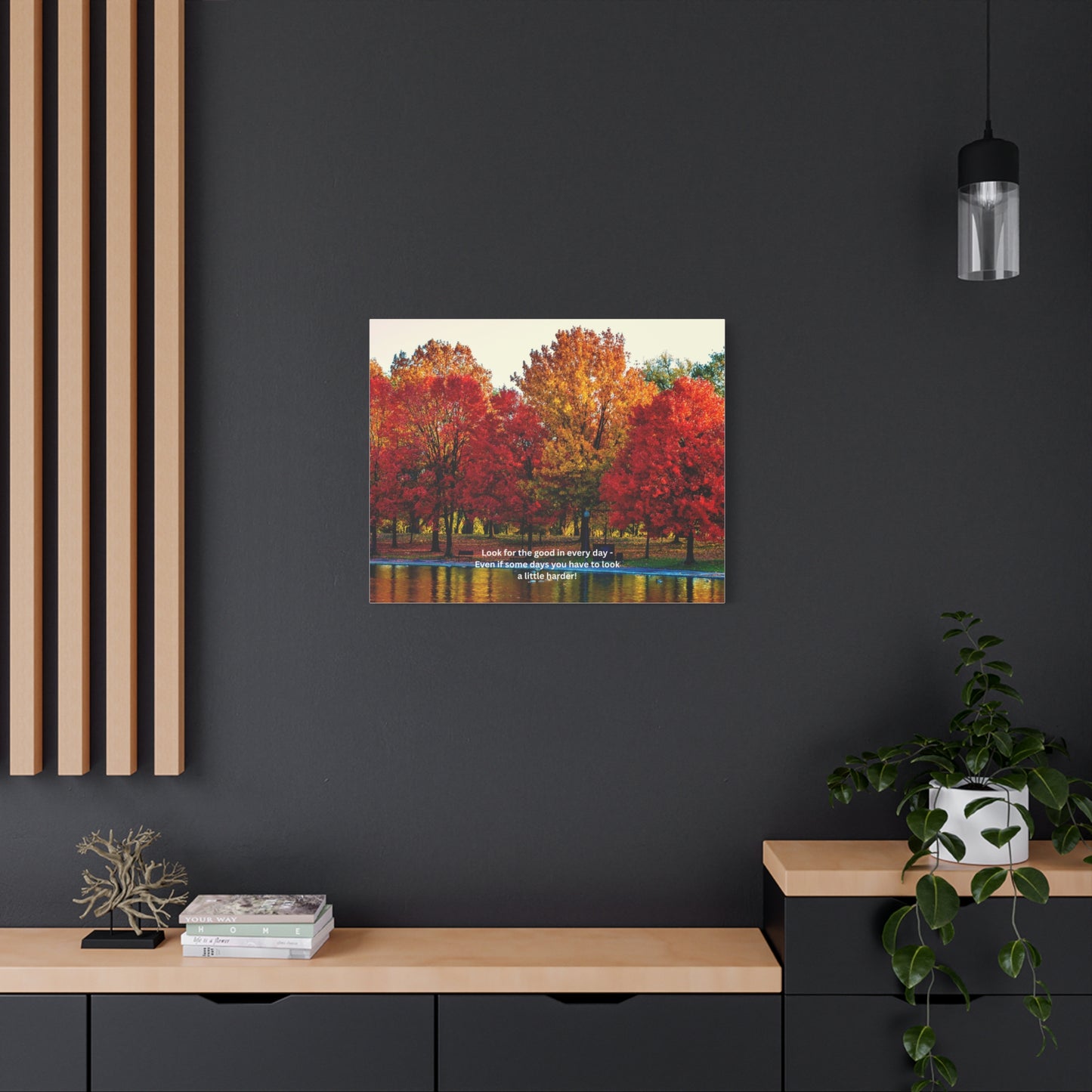 Inspirational Canvas Wall Art, Nature Decor, Positive Quote Print, Home Office Decoration, Fall Landscape
