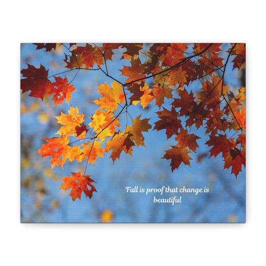 Autumn Canvas Wall Art, Seasonal Decor, Inspirational Quote, Fall Home Decor, Nature Photography