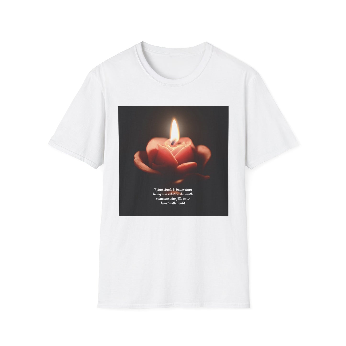 T-Shirt — Candle in Hands Graphic Tee with Inspirational Quote