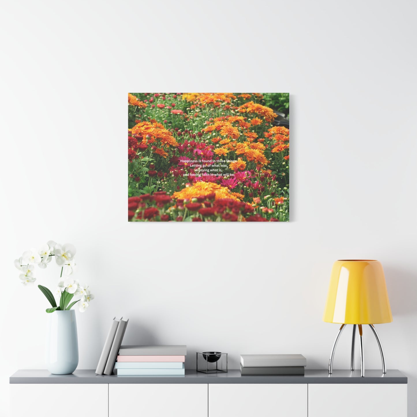 Floral Quote Canvas Print, Inspirational Wall Art, Bright Home Decor, Gift for Her, Motivational Artwork