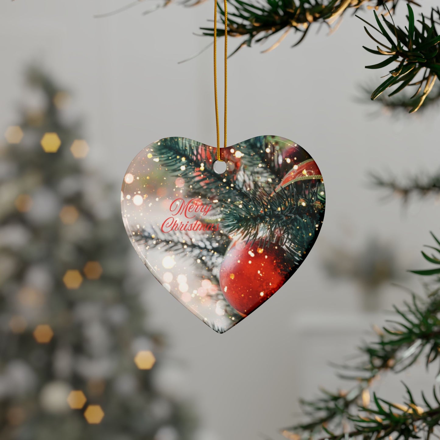 Festive Ceramic Ornaments - Double-Sided Christmas Decorations, Holiday Gift, Tree Ornaments, Seasonal Decor, Merry Christmas