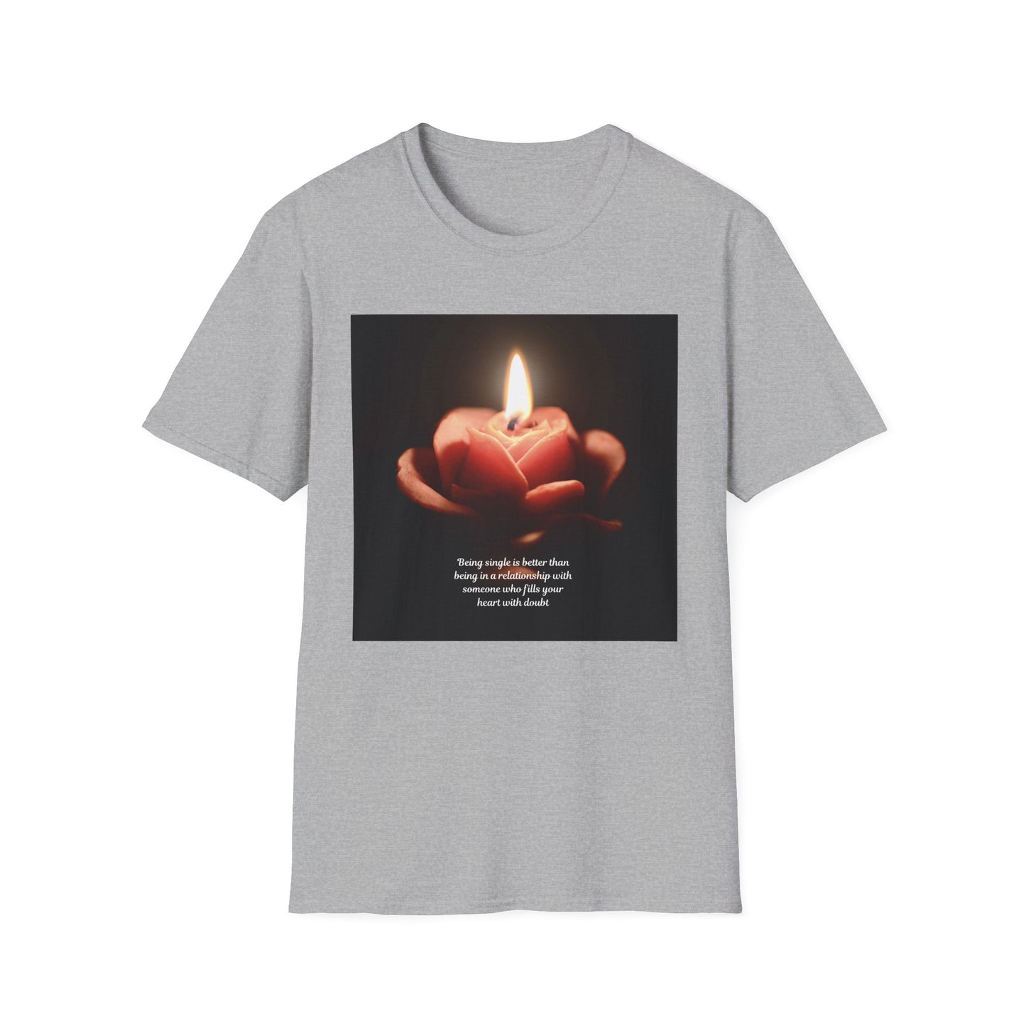 T-Shirt — Candle in Hands Graphic Tee with Inspirational Quote