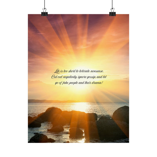 Inspirational Sunset Matte Posters, Motivational Wall Art, Home Decor, Gift for Her, Positive Vibes, Relaxing Art