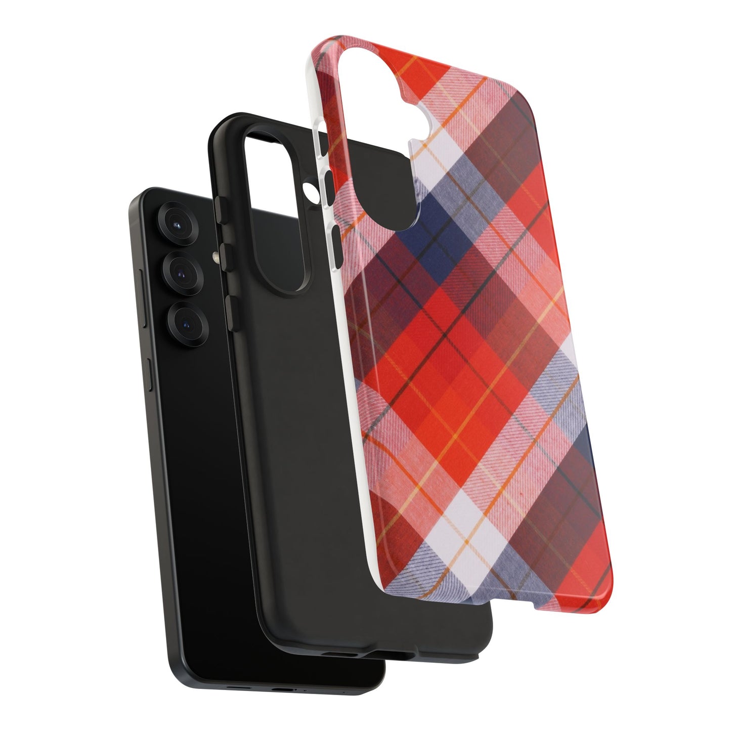 Tough Cases, Beautiful Red, White & Blue Plaid Design