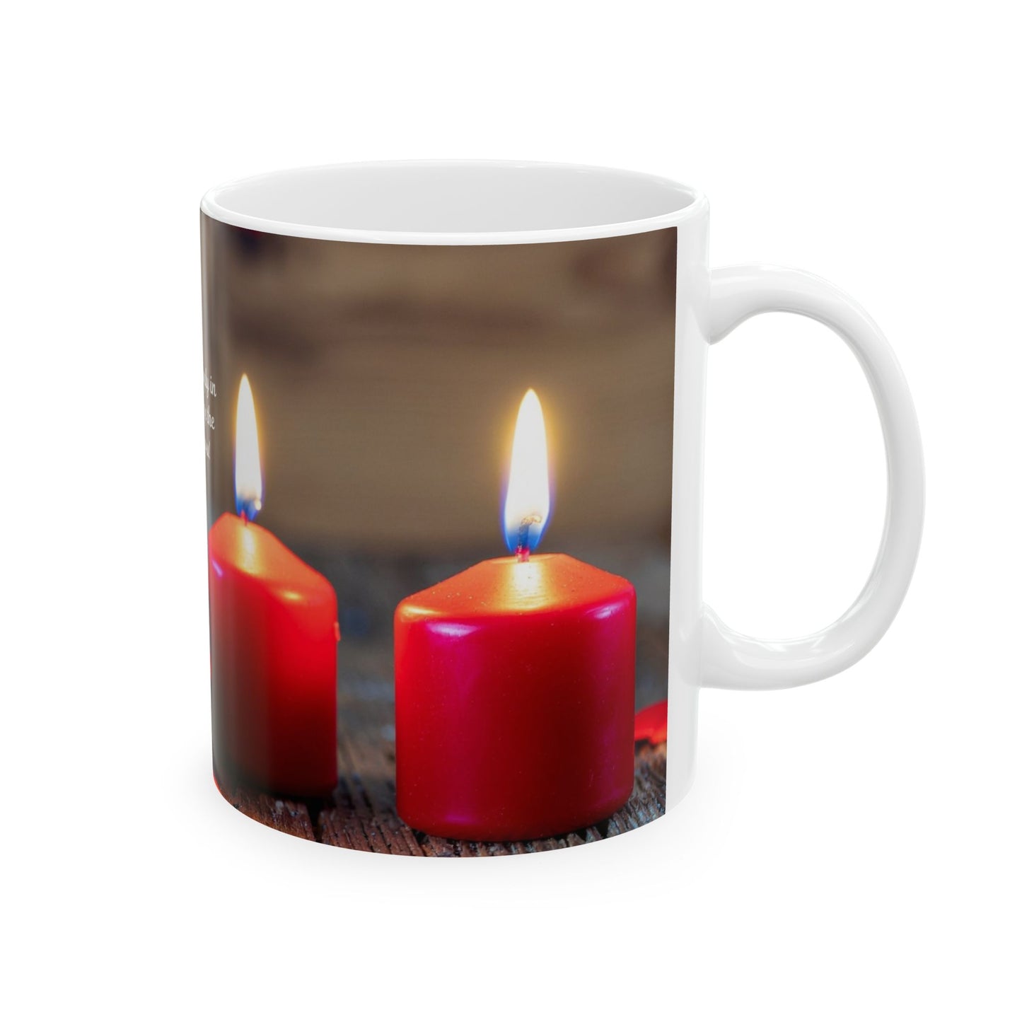 Inspirational Candle & Rose Ceramic Mug — "Don't let the ugly in others destroy the beauty in you" (11oz/15oz)