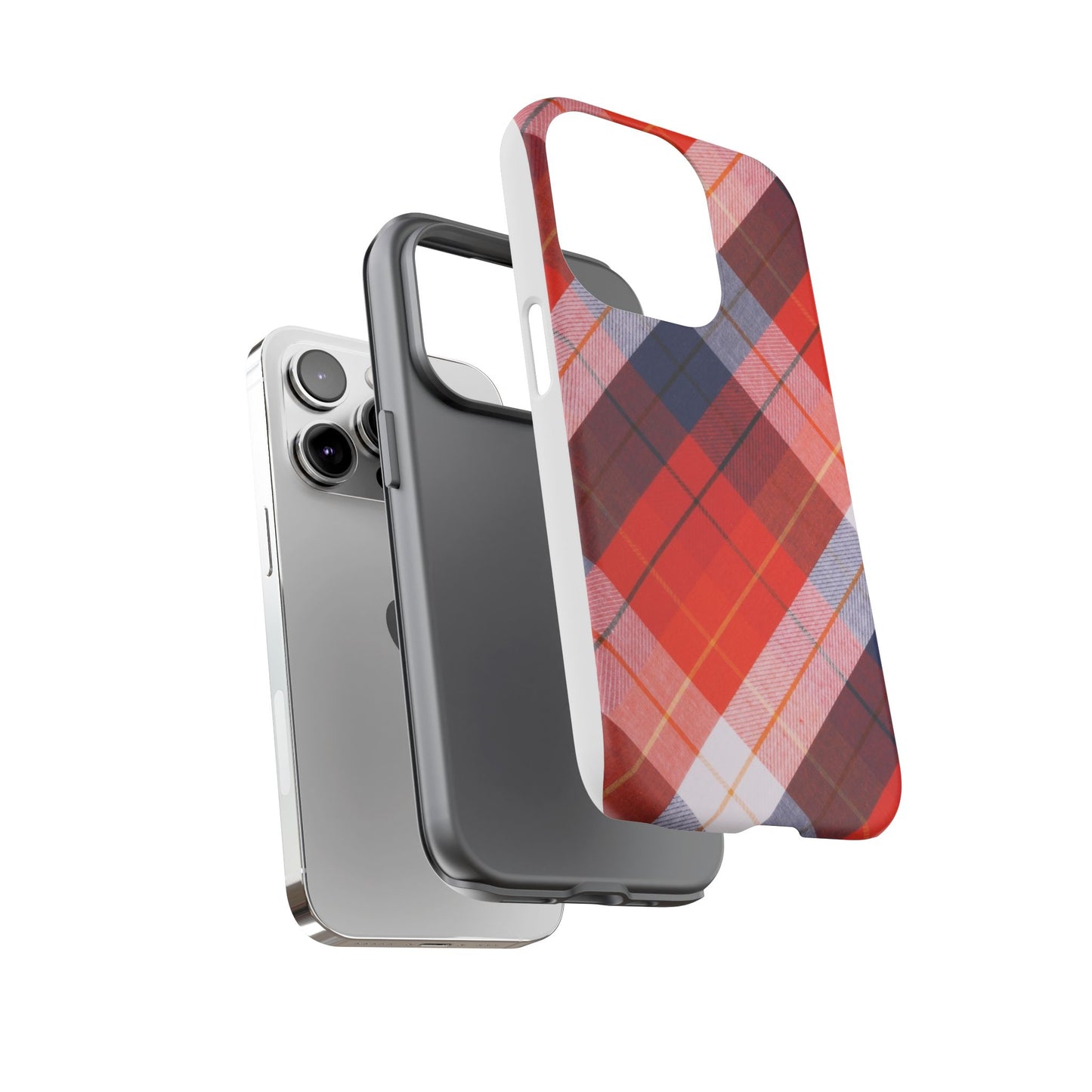 Tough Cases, Beautiful Red, White & Blue Plaid Design