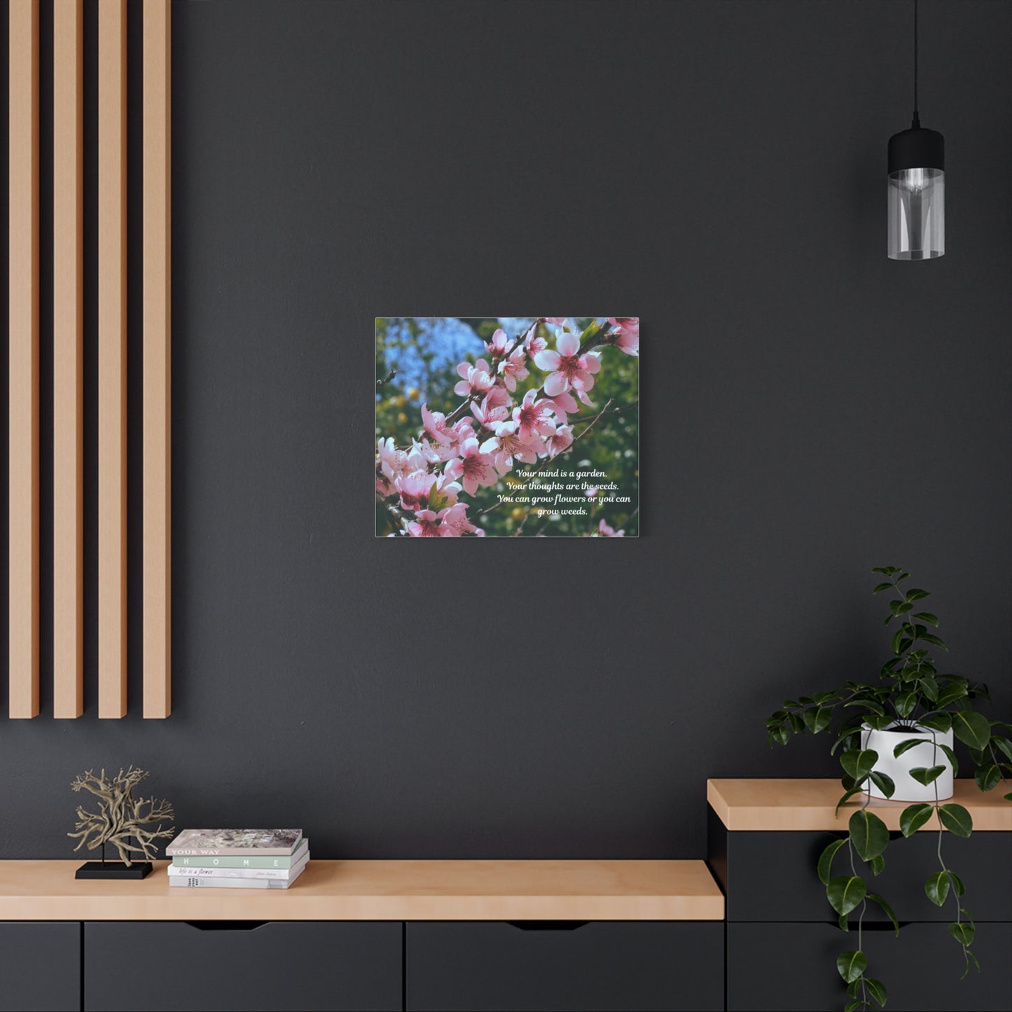 Inspirational Flower Canvas Wall Art, Nature Decor for Home, Motivational Gift, Garden Quote Print, Positive Thinking Wall Decor