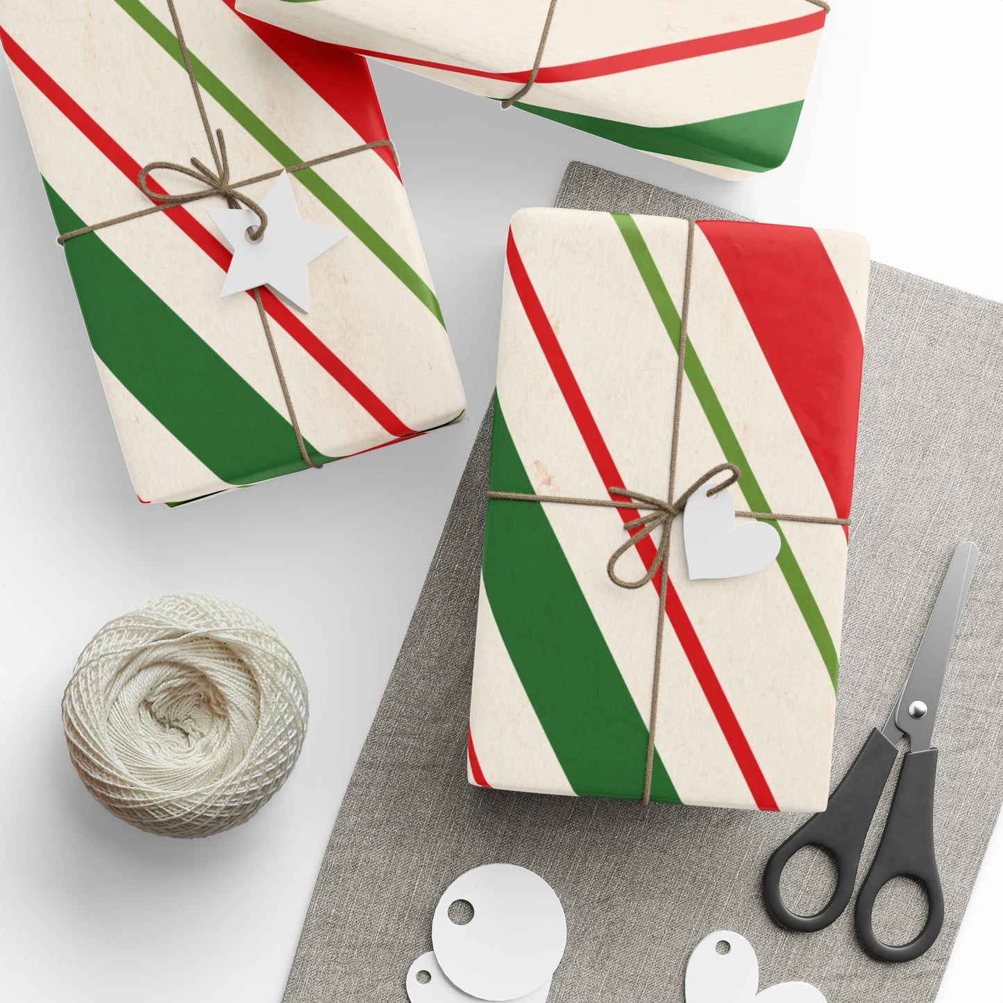 Festive Wrapping Paper, Holiday Gift Wrapping, Christmas Decor, Eco-Friendly Gift Wrap, Striped Wrapping Sheets