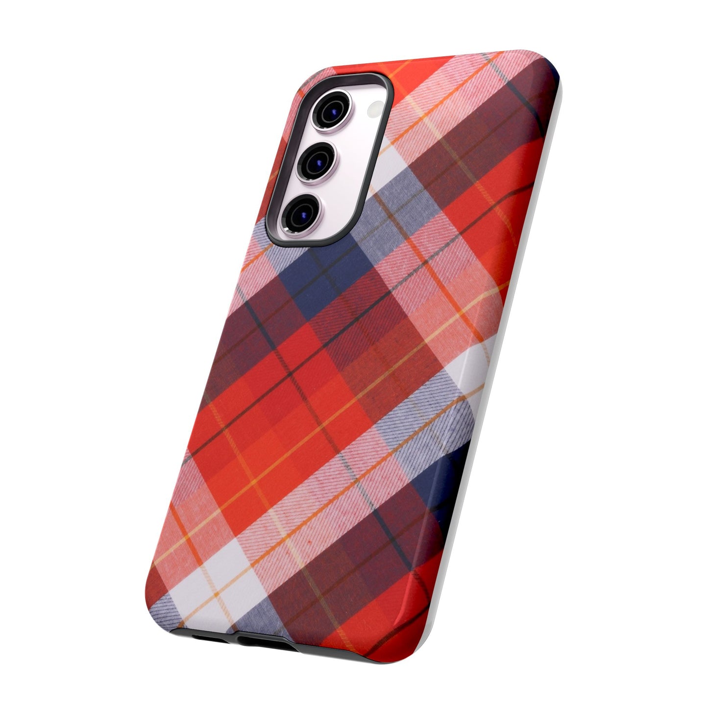 Tough Cases, Beautiful Red, White & Blue Plaid Design