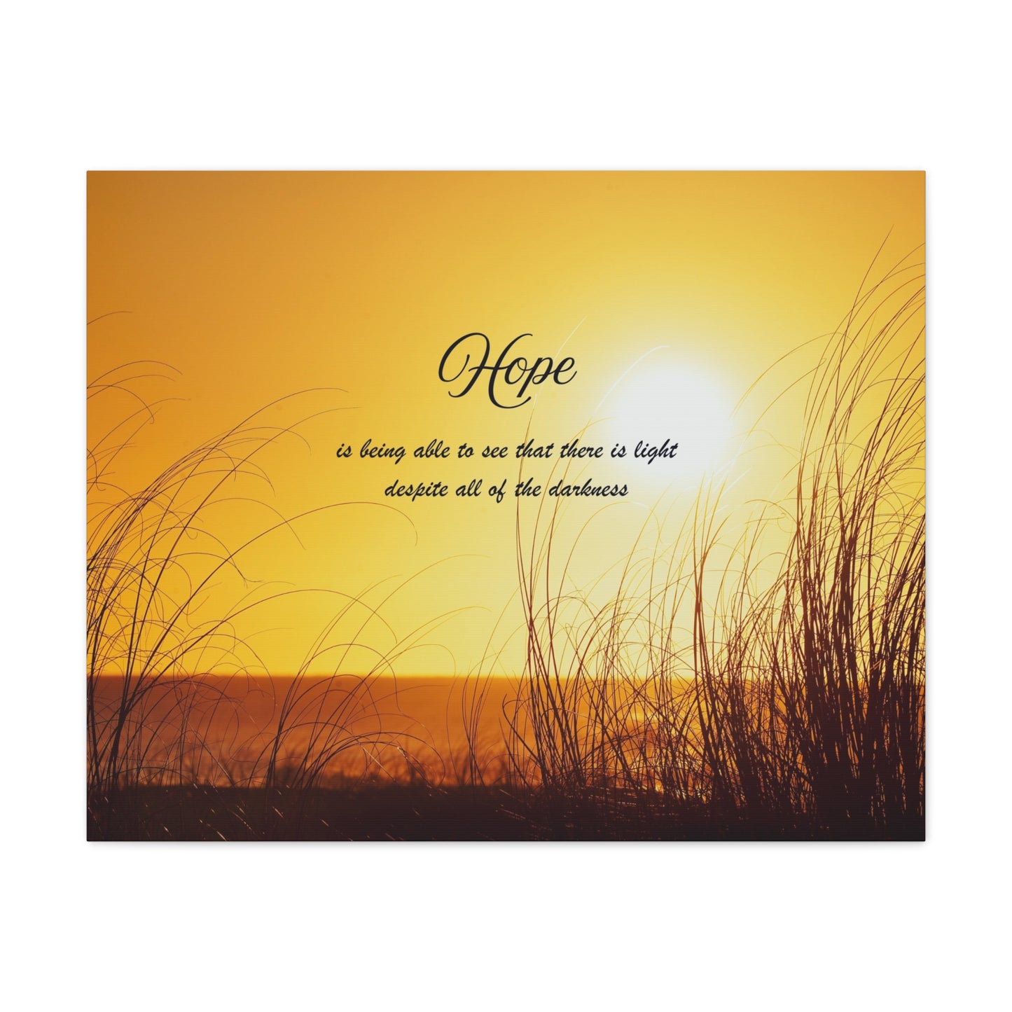 Hope Sunrise Canvas Wall Art — Inspirational Quote Beach Print