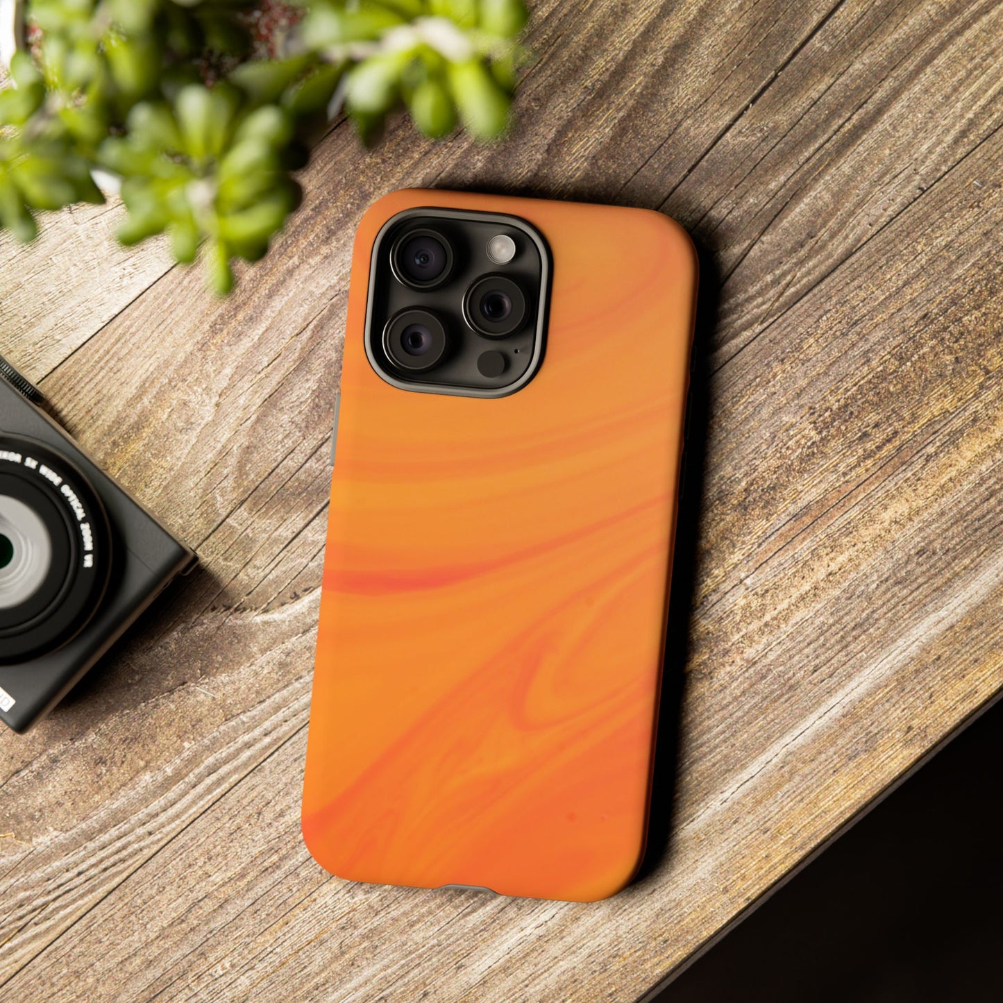 Tough Cases, Beautiful Orange Marble Design